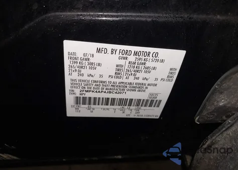 2018 Ford Edge Sport from USA, damaged, VIN 2FMPK4AP4JBC42071